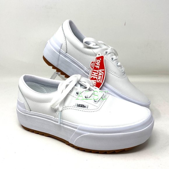 Vans Shoes - VANS ERA STACKED PLATFORM Low Top LEATHER White Shoes Women’s Size VN0A4BTOOER